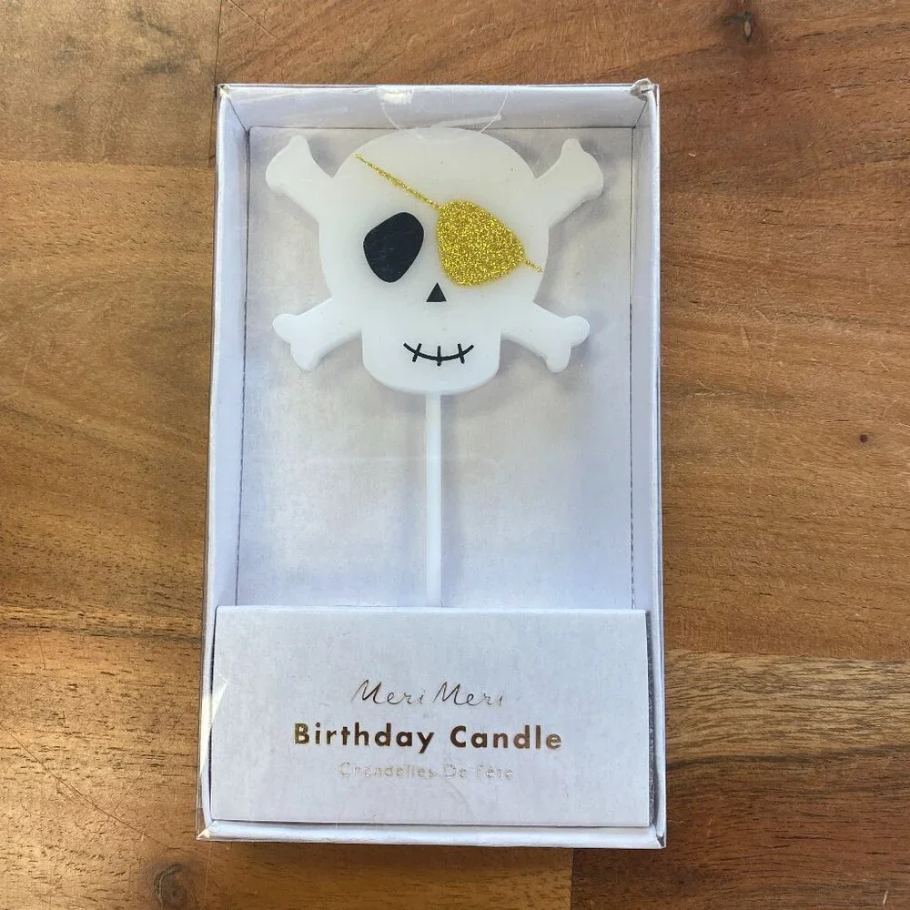 Meri Meri - Large Skull & Crossbones Candle- NWT